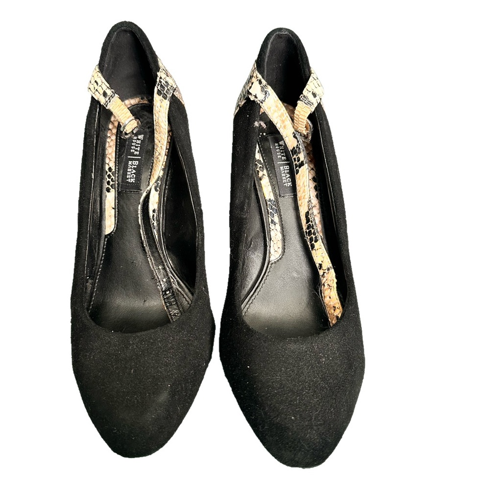 NEW White House Black Market black snake skin wedge heal
